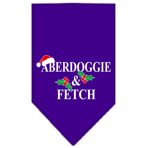 Aberdoggie Christmas Screen Print Bandana Purple Small